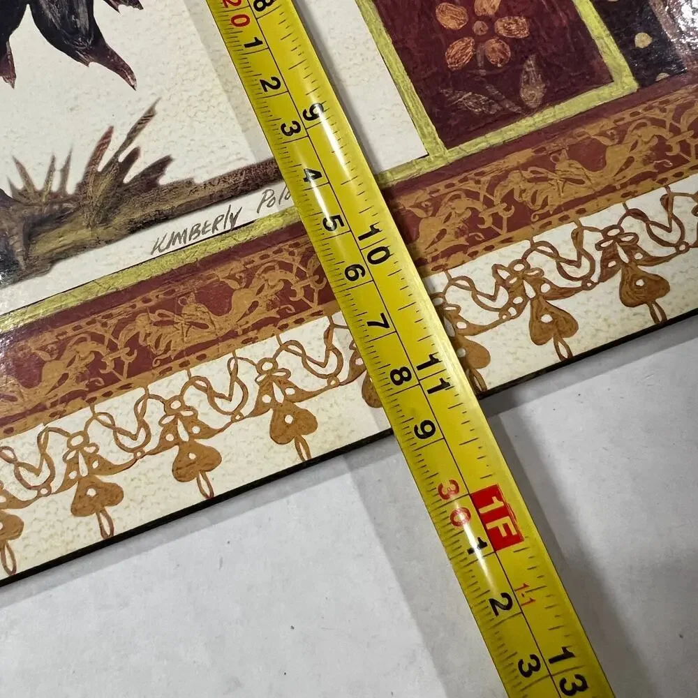 Vintage Kimberly Poloson Rooster Cork Placemats SET OF 2 Farmhouse Rustic Art